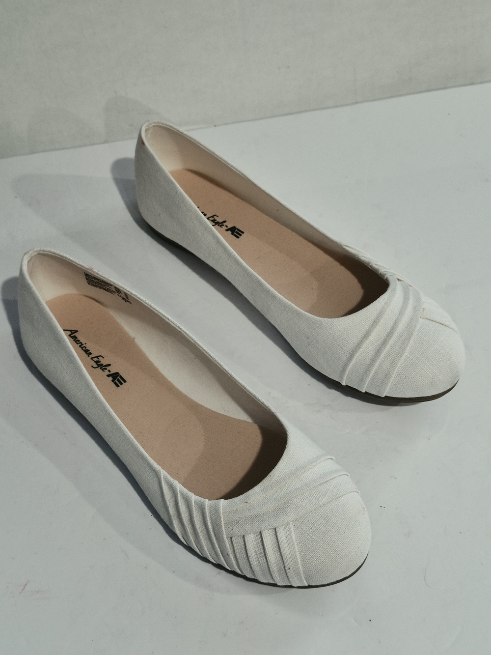 American Eagle Outfitters White Canvas Ballet Flats